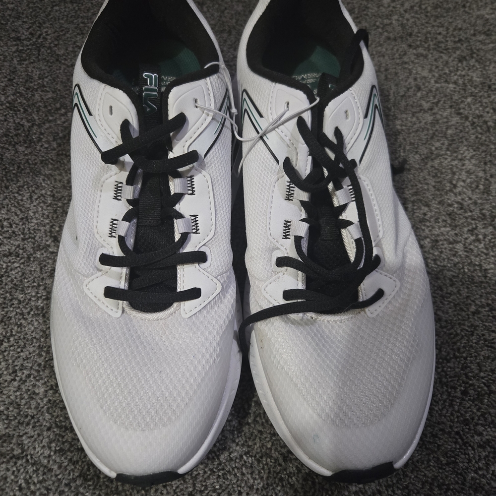 Mens Fila White and Black Athletic Shoes